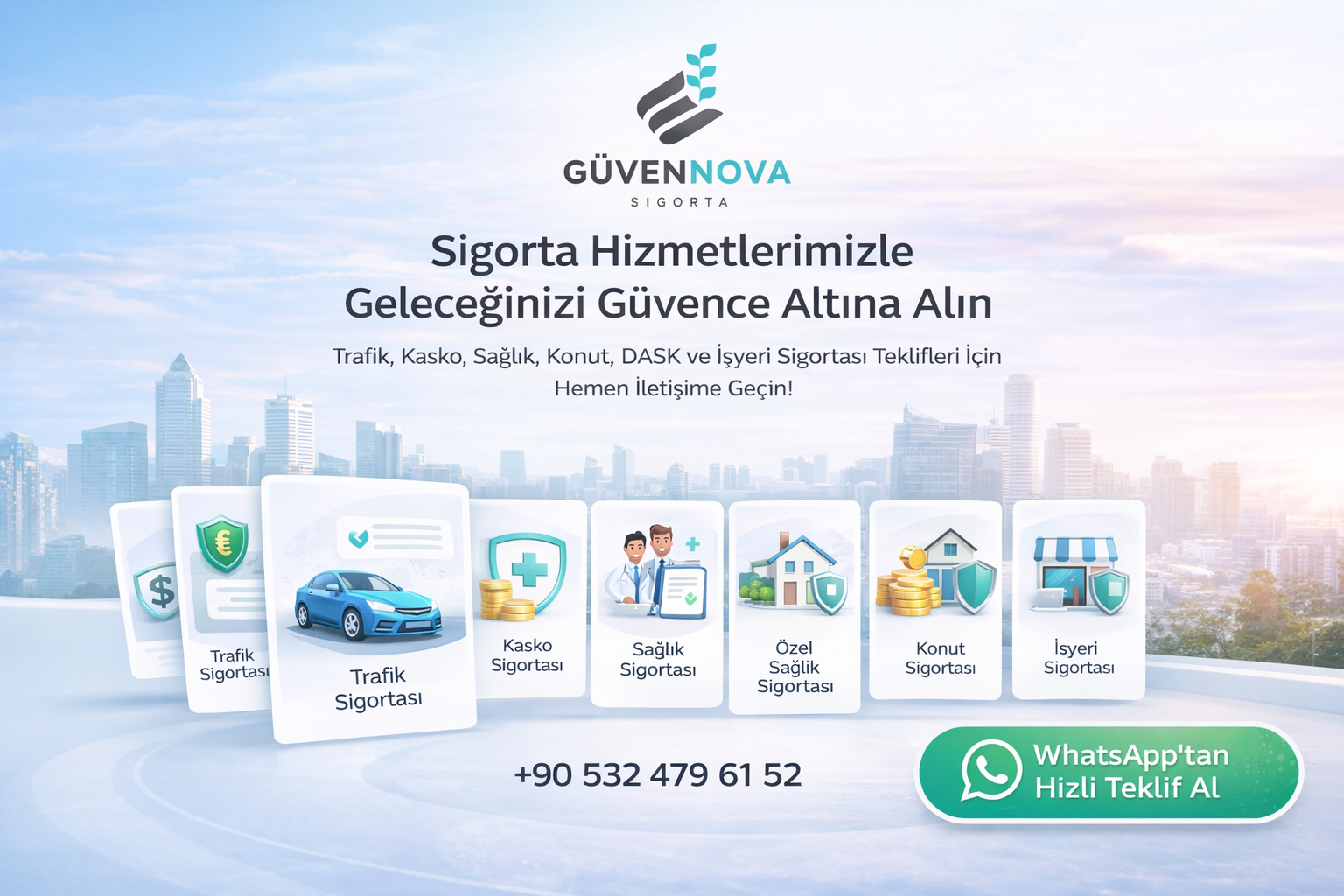 Trafik Kasko Sağlık Konut ve İşyeri Sigortası  G&uuml;vennova